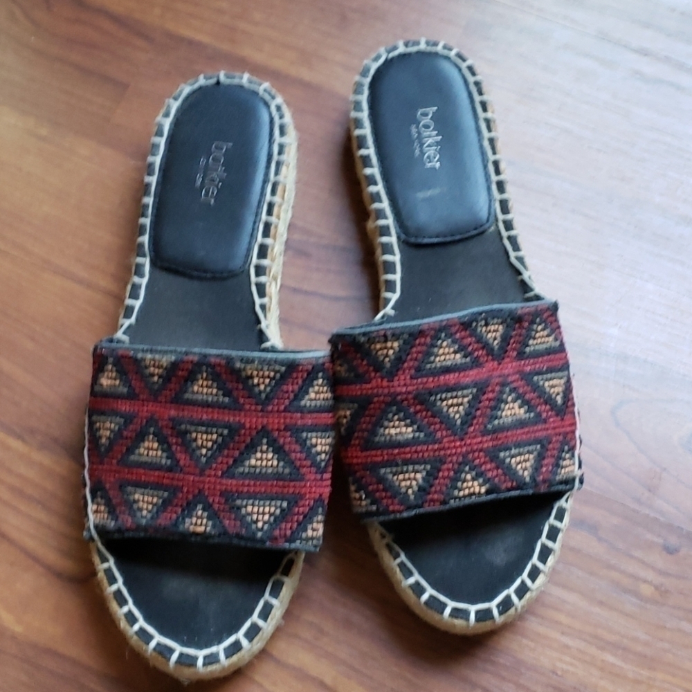 Botkier Jenny Red Triangle Boho Print Slide Sandals 7M - Picture 8 of 10
